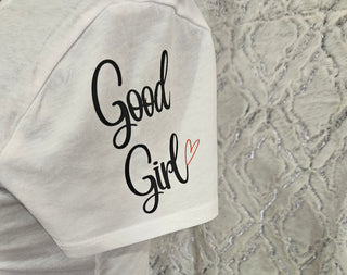Yes Sir Good Girl Crop Top Tee, Black or White T Shirt, Submissive Shirt, BDSM Clothing