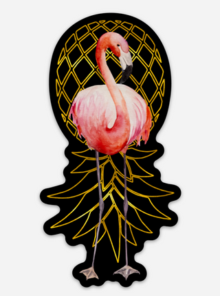 Flamingo Upside-Down Pineapple Magnet
