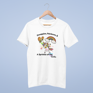 Personalized Unicorn Rainbow Pineapple Crop Top or T-Shirt – Fun & Flirty Lifestyle Shirt