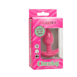 Cheeky Glow In The Dark Pink Vibrating Butt Plug, Waterproof