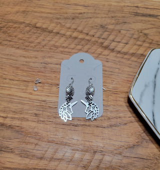 Swinger Unicorn Earrings with an upside down pineapple for the Unicorn and Swinger lifestyle, Silver Unicorn Earrings that dangle and drop