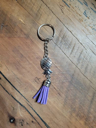 Swinger Upside Down Pineapple Keychain with Multiple Tassel Color Options, Zipper Pull, Luggage Zipper Pull, Identify luggage