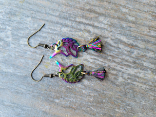 Unicorn Earrings, Holographic Unicorn Earrings, Rainbow Unicorn with Tassel, Unicorn Birthday Gift, Unicorn Party Gift, Hostess Gift