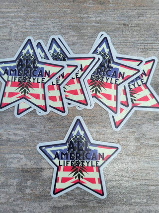 All American Lifestyle Sticker, Upside down pineapple sticker, American star sticker with a pineapple, Lifestyle sticker, Alternative