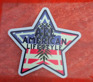 All American Lifestyle Sticker, Upside down pineapple sticker, American star sticker with a pineapple, Lifestyle sticker, Alternative