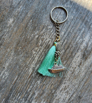 Cruise Keychain, Cruise Zipper Charm, Tassel Keychain, Upside Down Pineapple Keychain with a Cruise Ship Charm and Tassel, Swinger Cruise