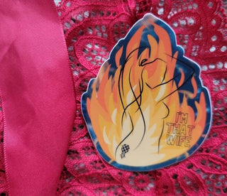 I'm That Wife Silhouette Flaming Sticker, Upside Down Pineapple for the Hotwife lifestyle, Swinger Lifestyle Sticker