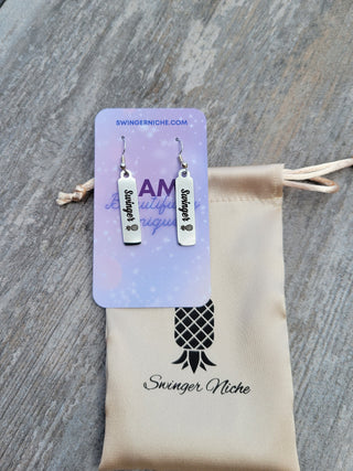 Swinger Earrings for Alternative Lifestyle, Laser Printed, Upside Down Pineapple Earrings for a Swinger / Stainless Steel Charm
