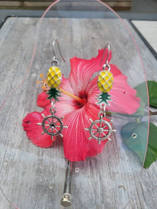 Cruise Earrings, Swinger Lifestyle Earrings, All Aboard Earrings, Colorful Pineapple Earrings, Upside Down Pineapple Earrings, Boat Earrings