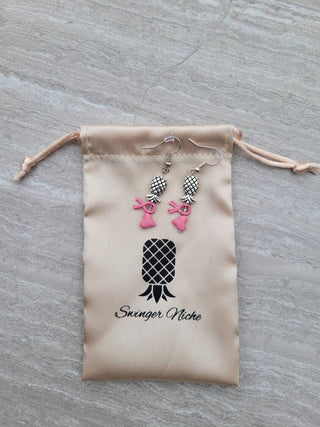 Breast Cancer Awareness Pineapple Earrings
