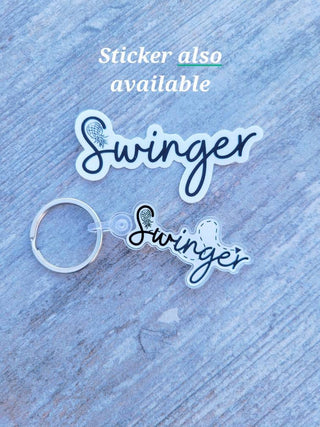 Swinger Keychain / Zipper Pull for the Upside Down Pineapple Lifestyle / Acrylic Keychain with White Backing / Sticker Also Available