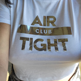 Airtight Club Crop Top Silver Foiled, Women's Shirt, Wet T-shirt Contest, Fantasy Shirt, Alternative Lifestyle, Size XS/S, M, and L