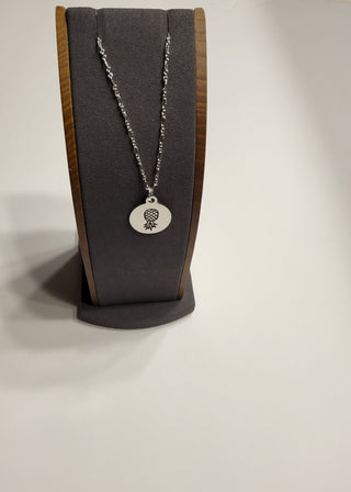 Silver Upside Down Pineapple Necklace / Charm is Stainless Steel Engraved / 16" Necklace Length/ Swinger Necklace