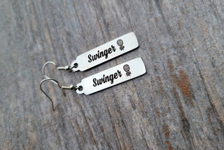 Swinger Earrings for Alternative Lifestyle, Laser Printed, Upside Down Pineapple Earrings for a Swinger / Stainless Steel Charm