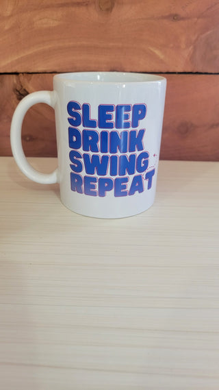 Sleep Drink Swing Repeat Coffee Mug / 11 oz. Mug / Swinger Mug /