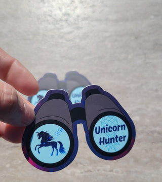 Swinger Lifestyle Sticker: Unleash Your Inner Unicorn Hunter with Binoculars! 1 - Sticker