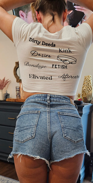 BDSM Kink Fetish Crop Top for the Lifestyle, Upside Down Pineapple Tee, Double Sided Crop Top for the BDSM Community, Gift for her