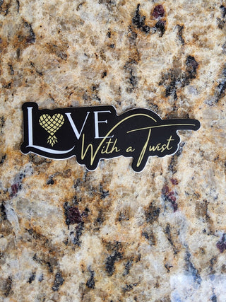 Love With A Twist Upside Down Heart Sticker and or Logo Sticker/ 2.75" x 2 / Waterproof / Swinger Sticker / Set Options