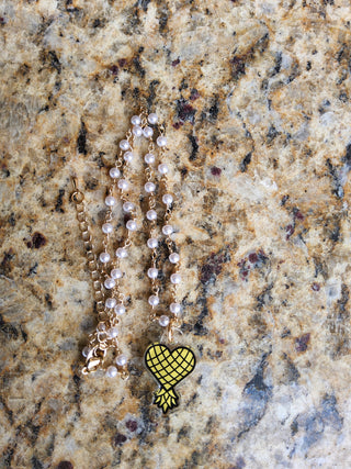 Love With A Twist Convertable Necklace or Double it to make an anklet / Upside Down Pineapple Heart Charm
