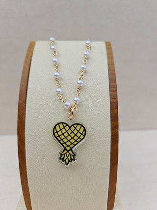 Love With A Twist Convertable Necklace or Double it to make an anklet / Upside Down Pineapple Heart Charm