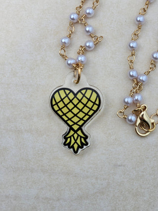 Love With A Twist Convertable Necklace or Double it to make an anklet / Upside Down Pineapple Heart Charm