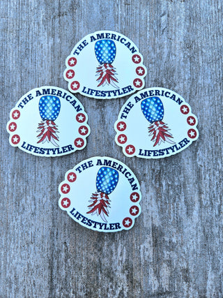 The American Lifestyler Sticker for the Upside Down Pineapple Lifestyle / 4th of July American Sticker / Swinger Lifestyle Sticker