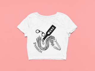 BDSM Kink Fetish Crop Top for the Lifestyle, Upside Down Pineapple Tee, Double Sided Crop Top for the BDSM Community, Gift for her