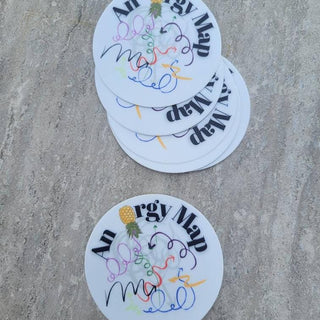 An Orgy Map sticker as a travel map using an upside down pineapple to represent the swinger lifestyle