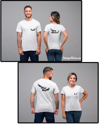 Unisex Wing Man, Wing Women T Shirt, Couples Shirt, Matching Shirts