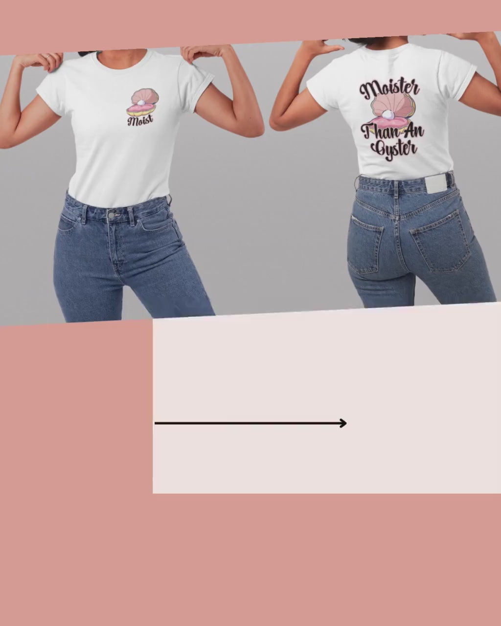 Moister Than An Oyster T Shirt, Funny Shirt for Her, Two Sided, Wet T Shirt Contest, Oyster Shirt, Unique Humor Shirt, Funny Graphic Tee